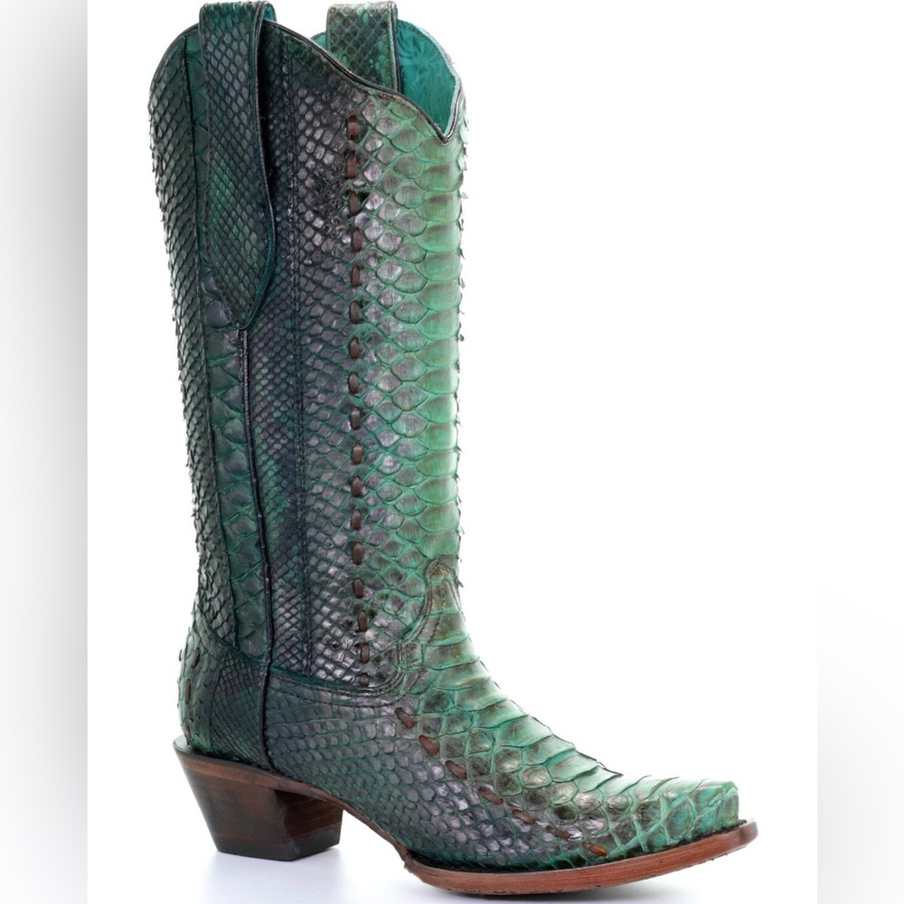 Corral Boots Python Snip Toe Woven Western Cowboy Boots A3661 - Picture 14 of 14